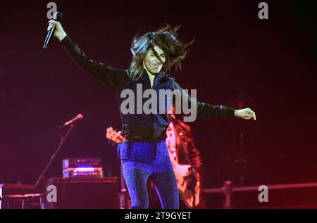 Bologna, Italy. 24th Nov, 2023. Italian singer Giorgia performing on stage at Unipol Arena during her â&#x80;&#x9c;Blu Live 2023â&#x80;&#x9d; tour in sport halls - Bologna, Italy, November 24, 2023-photo Michele Nucci Credit: Independent Photo Agency/Alamy Live News Stock Photo