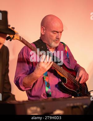 In Charsfield village hall a two night reunion of the Fat Band with many guest singers and extended family members to remember James Holloway Stock Photo