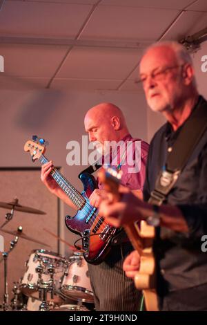In Charsfield village hall a two night reunion of the Fat Band with many guest singers and extended family members to remember James Holloway Stock Photo