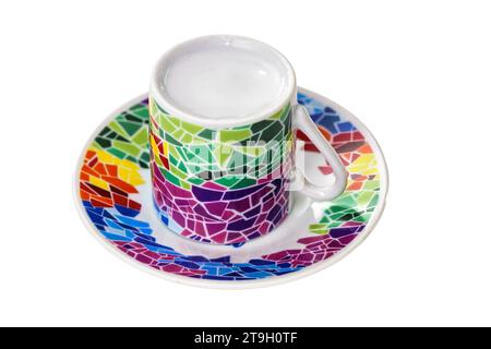 Small souvenir coffee cup, Lisbon, Portugal. Stock Photo
