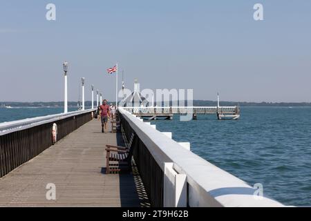 Yarmouth Pier, the longest wooden pier in England, in Yarmouth, Isle of Wight Stock Photo