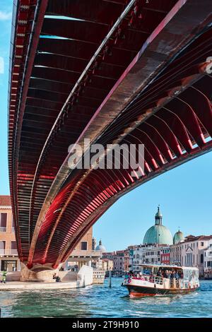 Venice, Italy - November 9 2023: View under the Ponte della Costituzione Modern bridge by Santiago Calatrava Stock Photo