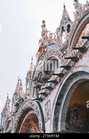 Venice, Italy - November 9 2023: Facade of St Mark's Basilica, cathedral church of Venice, Italy. Located in the Piazza San Marco Stock Photo