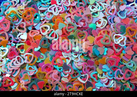 Background with many colored hearts Stock Photo