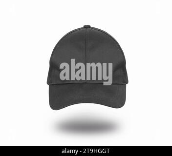Black baseball cap. Sports hat with visor isolated on a white background. With clipping path Stock Photo