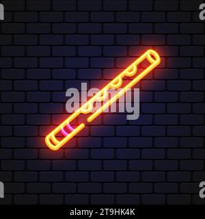 Flat fife neon icon for web background design. Vector illustration Stock Vector