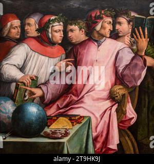 Giorgio Vasari, Italian (Florence), 1511-1574, Six Tuscan Poets, 1544, Oil on Panel Stock Photo