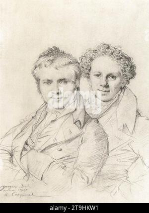 Double Portrait of Otto Magnus von Stackelberg and Jacob Linckh 1817 by Jean-Auguste-Dominique Ingres Stock Photo