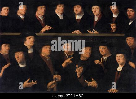 A Group of Guardsmen of the Amsterdam Kloveniersdoelen (detail) 1529 by Dirck Jacobsz. Stock Photo