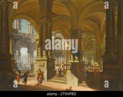 Architectural Capriccio with Figures - by Antonio Joli Stock Photo