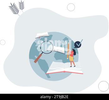Studying abroad and travel to learn foreign language .International student with global education degree and worldwide experience.. Stock Vector