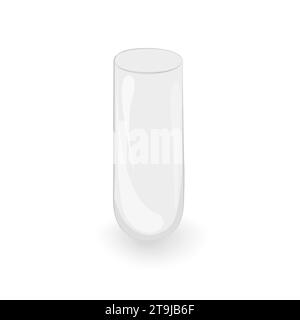 Simple glass vase in the shape of laboratory test tube. Container for filling with liquid or flowers. Isolate. EPS. Vector design element for sticker, banner, brochure or card and other different uses Stock Vector