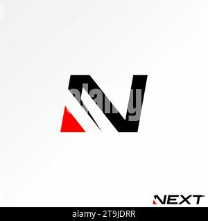 Logo design graphic concept creative premium abstract vector stock unique simple initial letter N font with fast cutting. Related monogram typography Stock Vector