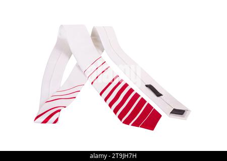 Untied neck tie isolated on white background Stock Photo
