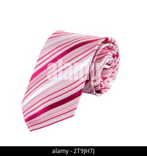 Rolled up neck tie isolated on white background Stock Photo