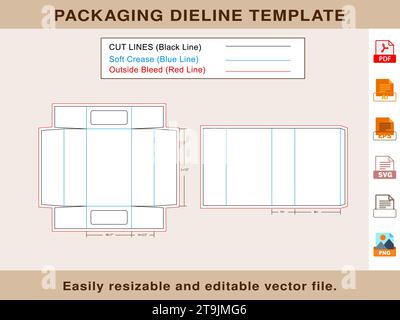 Shoe Box, Match Box Die line Template, Editable Vector File Stock Vector