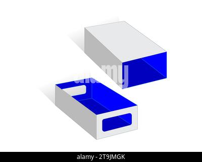 Shoe Box, Match Box Die line Template, Editable Vector File Stock Vector
