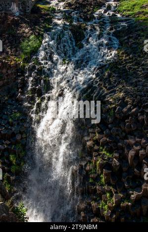 Basaltic Prisms of Santa Maria Regla. Tall columns of basalt rock in canyon, Huasca de Ocampo, Mexico Stock Photo