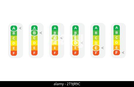 Energy class or rank vector label set. Chart for electric appliances ...