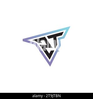 alphabet letter zt z t logo combination in blue and grey colors ...