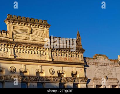 Ballarat Australia /  The 1859  Edinburgh buildings making it one of the oldest surviving buildings in the city.This beautiful building's upper facade Stock Photo