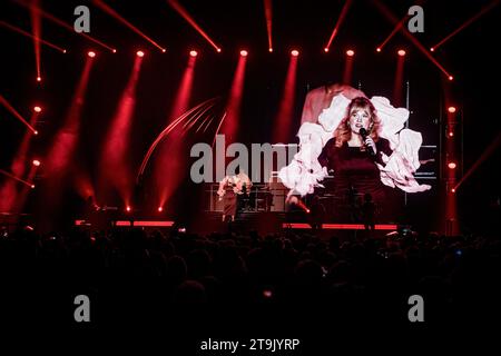 Berlin, Germany. 25th Nov, 2023. Singer Maite Kelly is performing at her concert for the current tour ''Love - Laugh. Amazement. Hits. The Happy Show'' in front of more than 9,000 fans in the almost sold-out Mercedes-Benz Arena in Berlin, Germany, on November 25, 2023. (Photo by Marten Ronneburg/NurPhoto) Credit: NurPhoto SRL/Alamy Live News Stock Photo