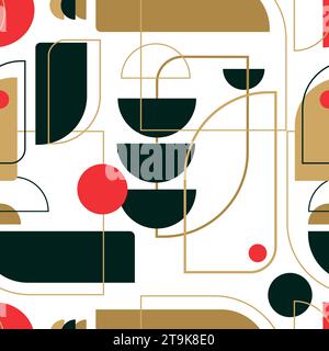 Neo Geometric seamless pattern.Trendy design for print wallpaper,background,banner,web. Abstract background.Neo geo art.Modern decorative banner.Vecto Stock Vector