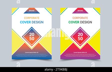 Corporate Book Covers, Brochures, Flyers Tamplate Stock Vector