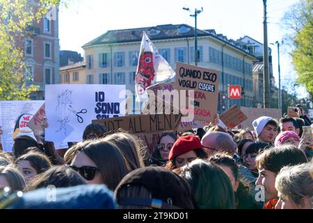 Milan March for elimination of violence against women Stock Photo