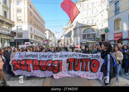 Milan March for elimination of violence against women Stock Photo