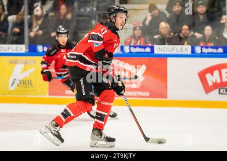 Aalborg, Denmark. 24th, November 2023. Anders Koch (40) of Aalborg Pirates seen during the Metal Liga ice hockey match between Aalborg Pirates and Herlev Eagles at Sparekassen Danmark Isarena in Aalborg. (Photo credit: Gonzales Photo - Balazs Popal). Stock Photo