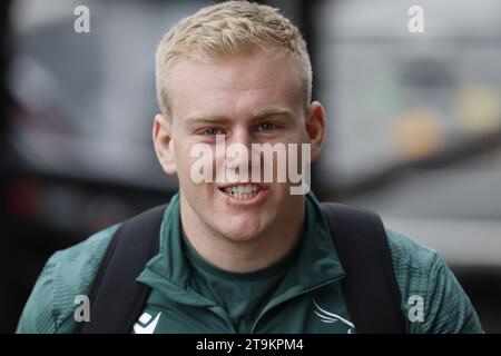 Newcastle, UK. 20th Oct, 2023. Phil Brantingham of Newcastle Falcons arriving at Kingston Park for the Gallagher Premiership match between Newcastle Falcons and Exeter Chiefs at Kingston Park, Newcastle on Sunday 26th November 2023. (Photo: Chris Lishman | MI News) Credit: MI News & Sport /Alamy Live News Stock Photo