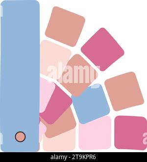 Beauty service tonal color palette. Folding color palette for selecting foundation for skin color. Beauty care item in spa salon. Vector isolated on w Stock Vector