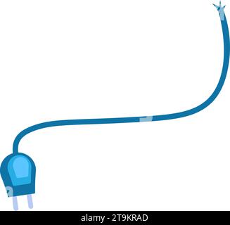Separation of broken wire with electrical plug, electronic home devices. Devices out of use and subject to disposal. Recycling of industrial products. Stock Vector