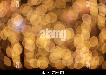 Light glares, point light yellow, from sources out of focus, background Stock Photo