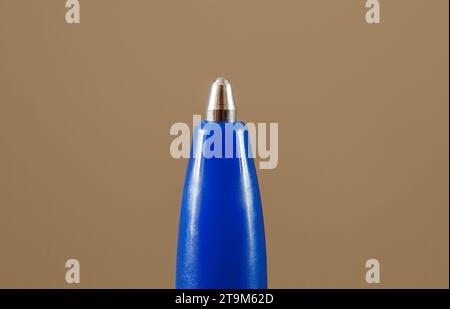 Ballpoint pen tip with ball close-up macro view Stock Photo