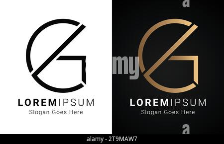 Luxury Initial GL or LG Monogram Text Letter Logo Design Stock Vector