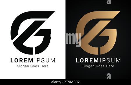Luxury Initial GL or LG Monogram Text Letter Logo Design Stock Vector