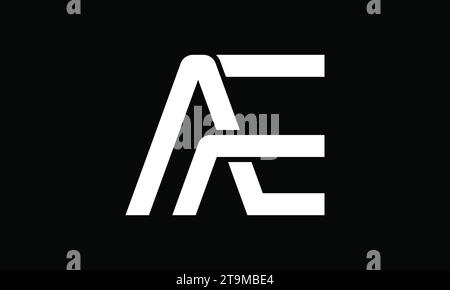 Luxury Initial EA or AE Monogram Text Letter Logo Design Stock Vector