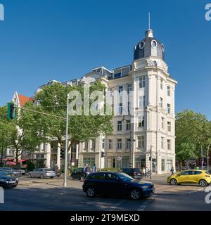Expensive real estate, residential and commercial buildings from the Wilhelminian era on Kurfuerstendamm in Berlin Stock Photo