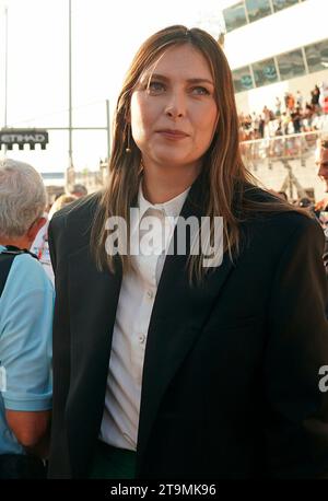 Abu Dhabi. November 26th, 2023, Yas Marina Circuit, Abu Dhabi, Formula 1 Etihad Airways Abu Dhabi Grand Prix 2023, in the picture the former Russian tennis player Maria Sharapova Credit: dpa picture alliance/Alamy Live News Stock Photo