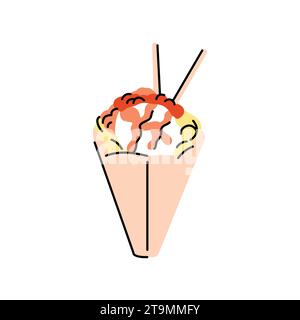 Ice cream color element. Cartoon street food. Isolated vector illustration. Stock Vector