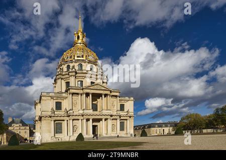 The Dome at Les Invalides, Paris, France, tomb of Napoleon Bonaparte Stock Photo