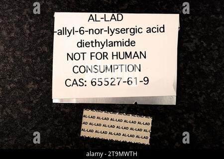 AL-LAD [6-allyl-6-nor-LSD] - LSD analogue - Blotters Stock Photo