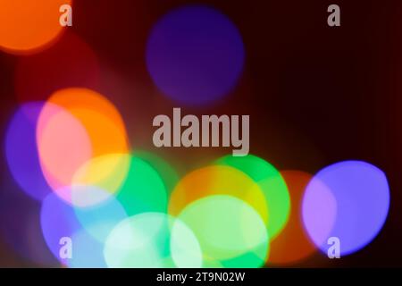 Defocused Multicolored Christmas Blurred Lights Bokeh Background Stock Photo