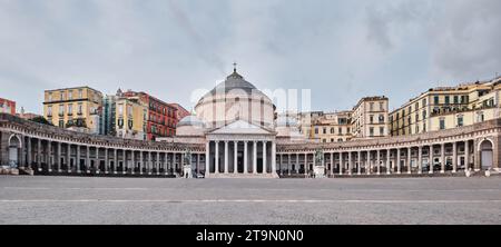 Naples, Italy - November 7 2023: Basilica of San Francesco di Paola, located on Piazza del Plebiscito Stock Photo