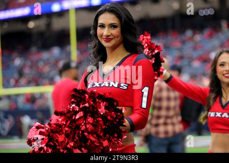 Houston, Texas, USA. 26th Nov, 2023. A Houston Texans cheerleader prior to the game between the Houston Texans and the Jacksonville Jaguars at NRG Stadium in Houston, TX on November 26, 2023. (Credit Image: © Erik Williams/ZUMA Press Wire) EDITORIAL USAGE ONLY! Not for Commercial USAGE! Stock Photo