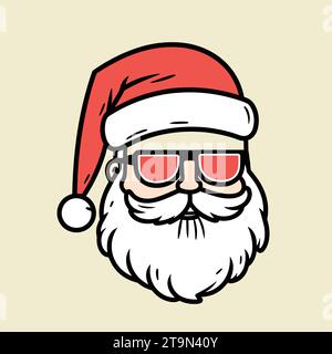Cool Santa Claus with Sunglasses on isolated Background Stock Vector