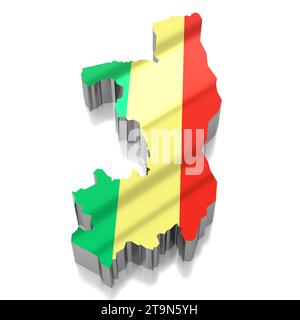 Republic of the Congo - borders and flag - 3D illustration Stock Photo ...