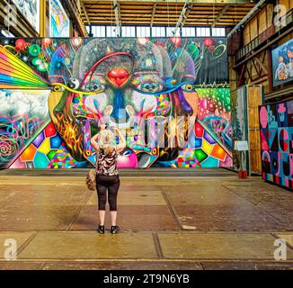 People Enjoying Art at the STRAAT Museum in Amsterdam Netherlands Stock Photo